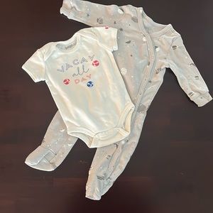 Indigo Baby Onesie and Footsie 0-3M